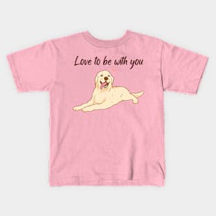 Cute dog loves you Kids T-Shirt